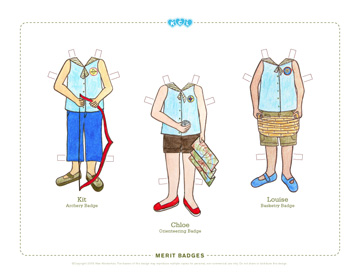 KCL Paper Dolls Camp Outfits