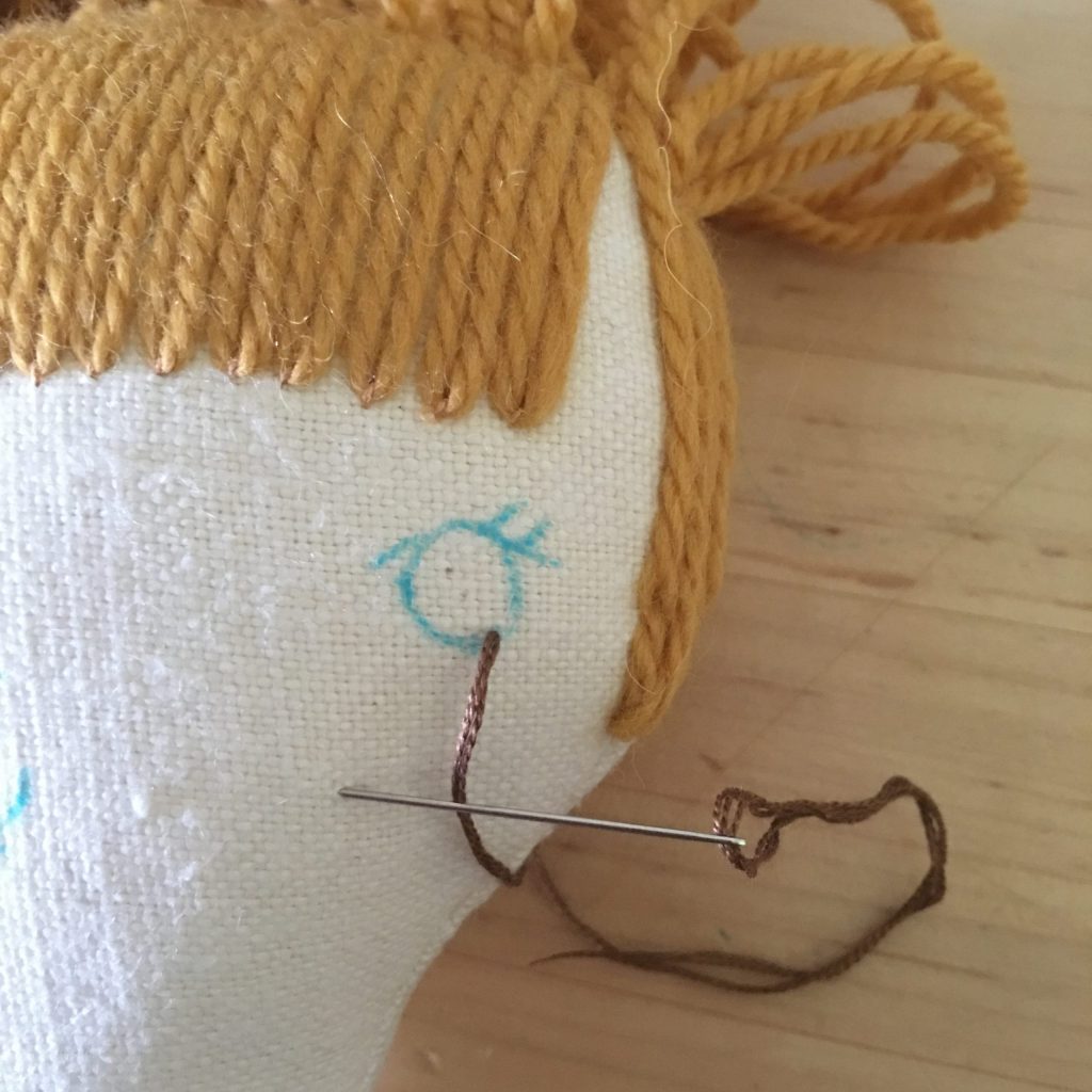 doll making how-to's, embroidering eyes