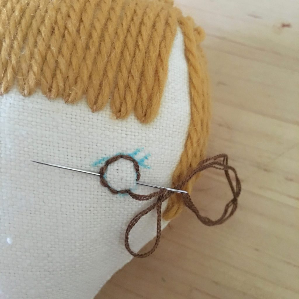 doll making how-to's, embroidering eyes