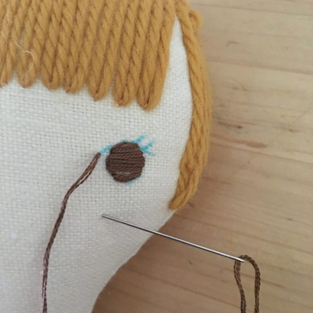 doll making how-to's, embroidering eyes