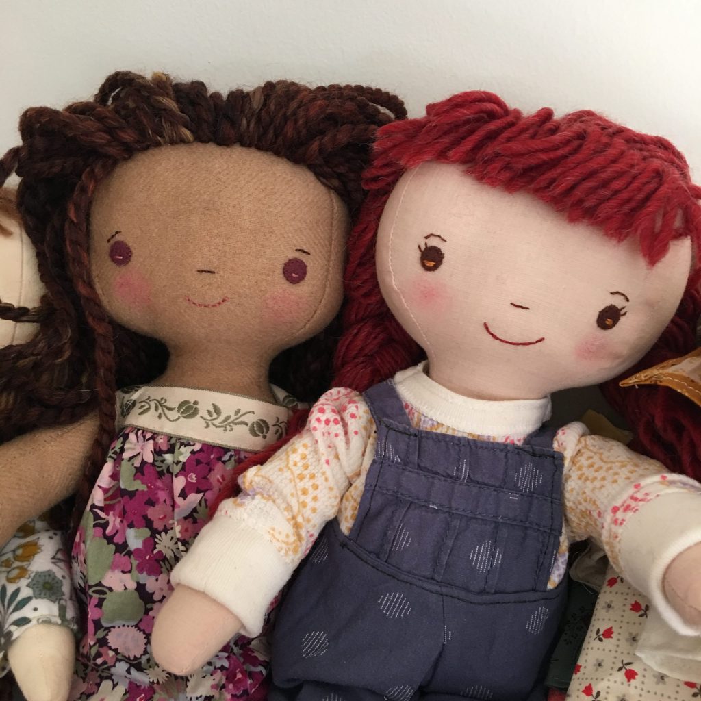 doll sewing patterns for handmade dolls, Kit Chloe and Louise pattern at Wee Wonderfuls