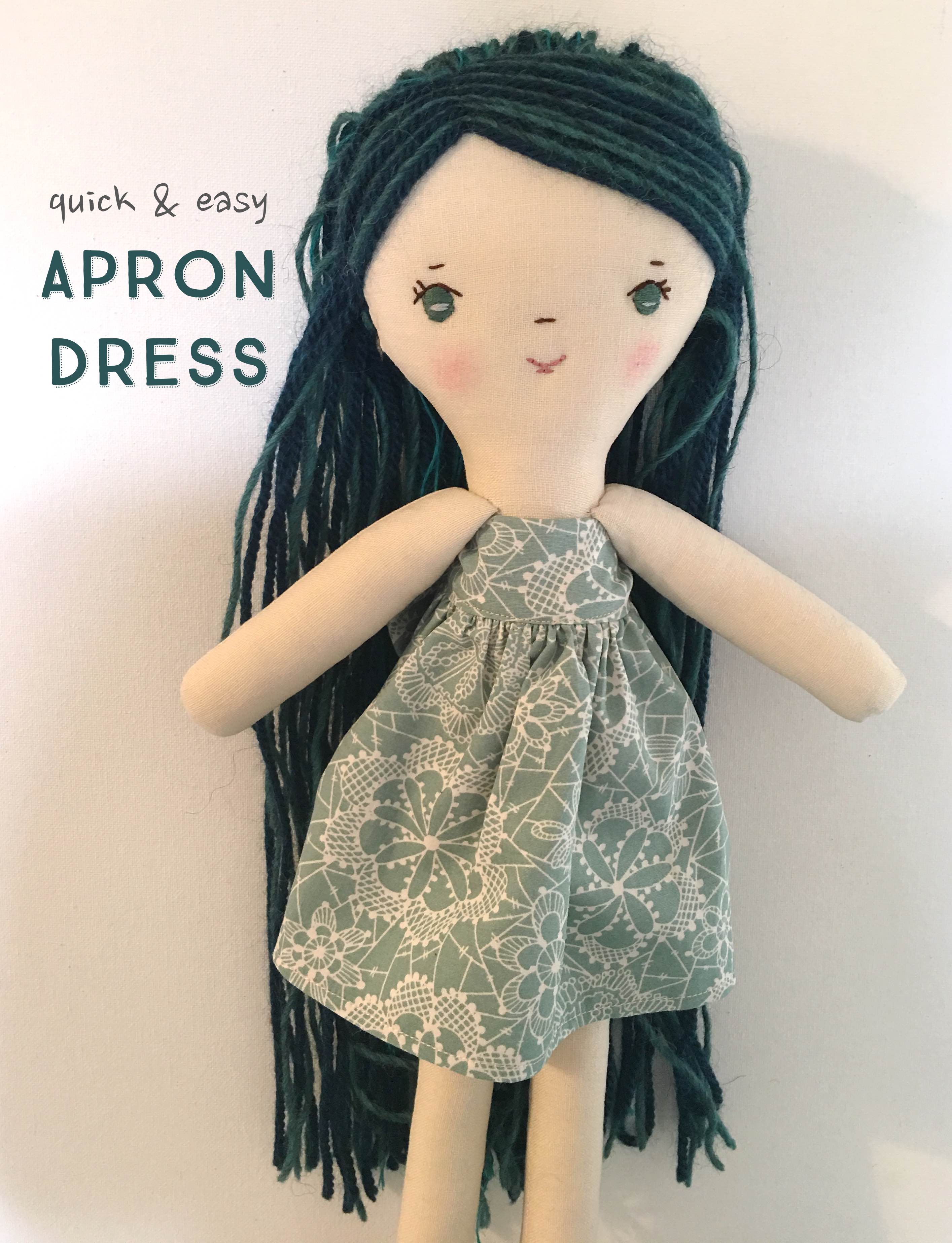 free dollmaking tutorials at wee wonderfuls: quick and easy apron doll dress
